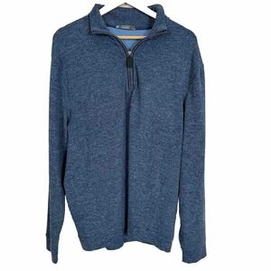 Member's Mark Men's Sweater Large Blue Casual Quarter Zip Pullover Long Sleeve